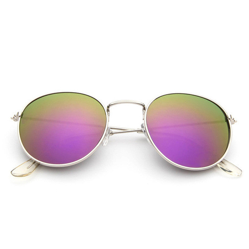 Round Frame Fashionable White Jingting Sunglasses