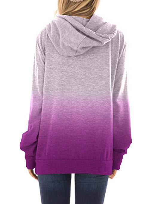 Two-colored fashion hoodies for women