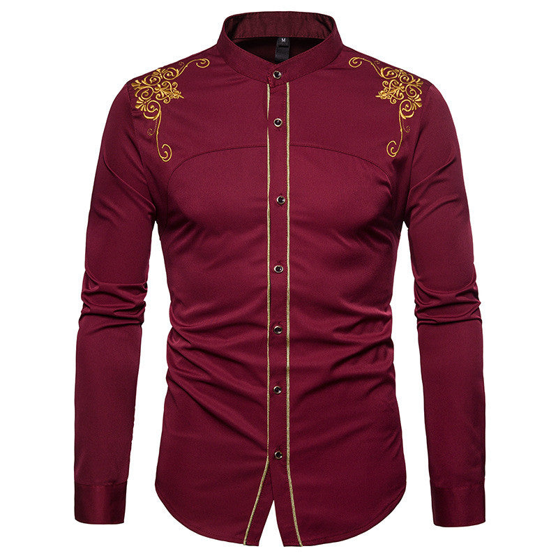 Court embroidered long sleeve shirt