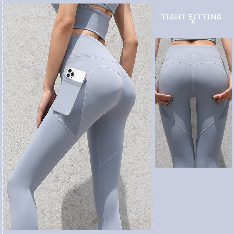 Gym Sport Seamless Leggings With Pockets Push Up High Waist Pants Women Fitness Running Yoga Pants Gym Sport Seamless Leggings