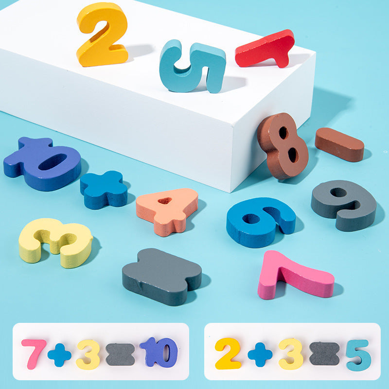 Baby Wooden Montessori Educational Toys Kids Early Learning Shape Color Math Matching Log Board Fishing Puzzle Count Number