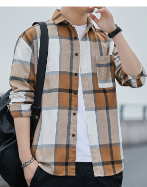 Plaid Long Sleeve Men's Shirt