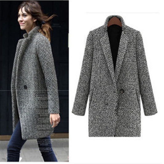 Woolen Slim Long Sleeve Coat