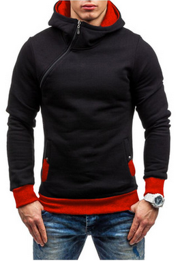 Brand Hoodie Oblique Zipper Solid Color Hoodies Men Fashion Tracksuit Male Sweatshirt Hoody Mens