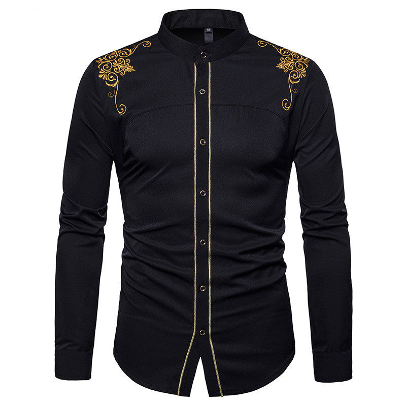 Court embroidered long sleeve shirt