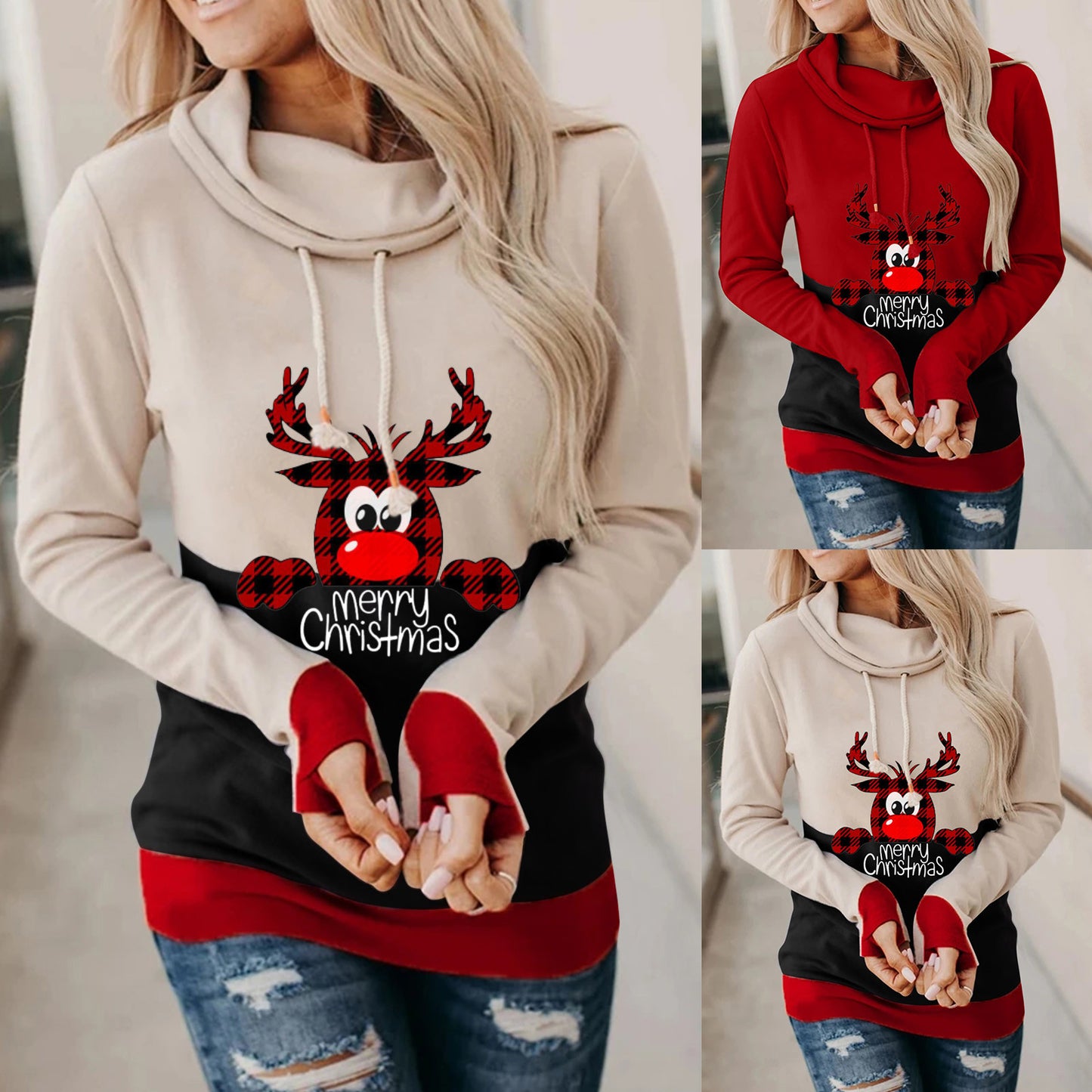 Christmas Mosaic long sleeve hoodie