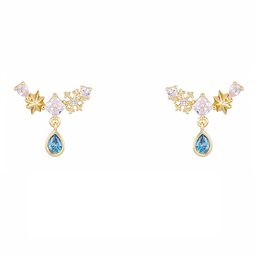 Zircon earrings temperament star earrings