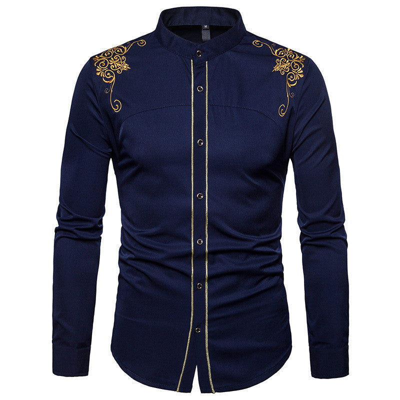 Court embroidered long sleeve shirt