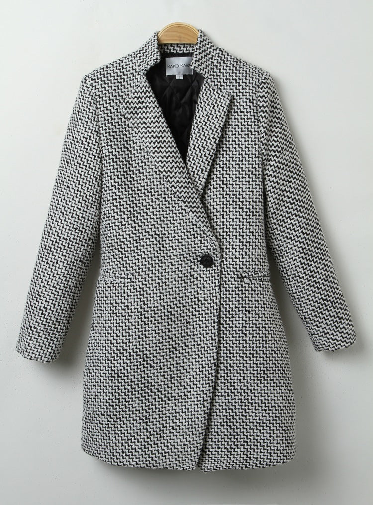 Woolen Slim Long Sleeve Coat