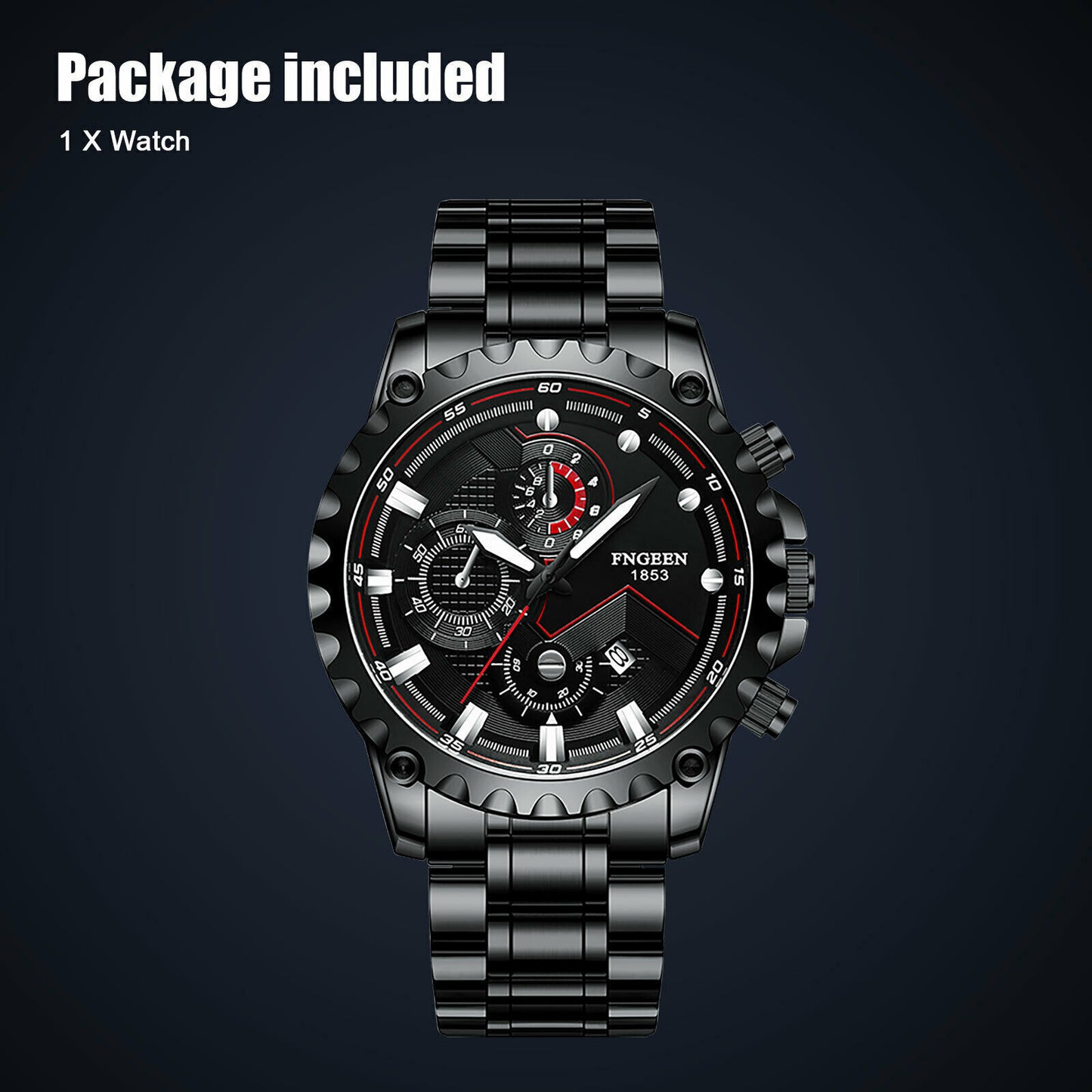 Men's Classic Stainless Steel Quartz Luminous Watch Luxury Wristwatch For MEN