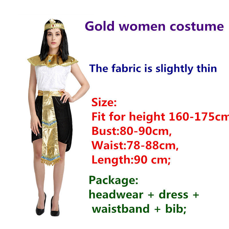 Carnival Party Exotic Cleopatra Cosplay Egyptian Pharaoh Costumes For Men Women Princess Christmas Party Dress