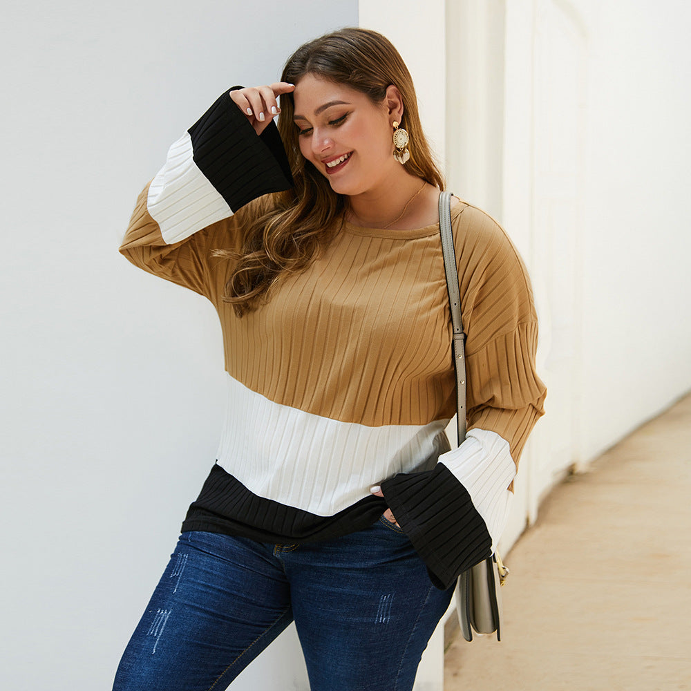 Langærmet splejset pullover top