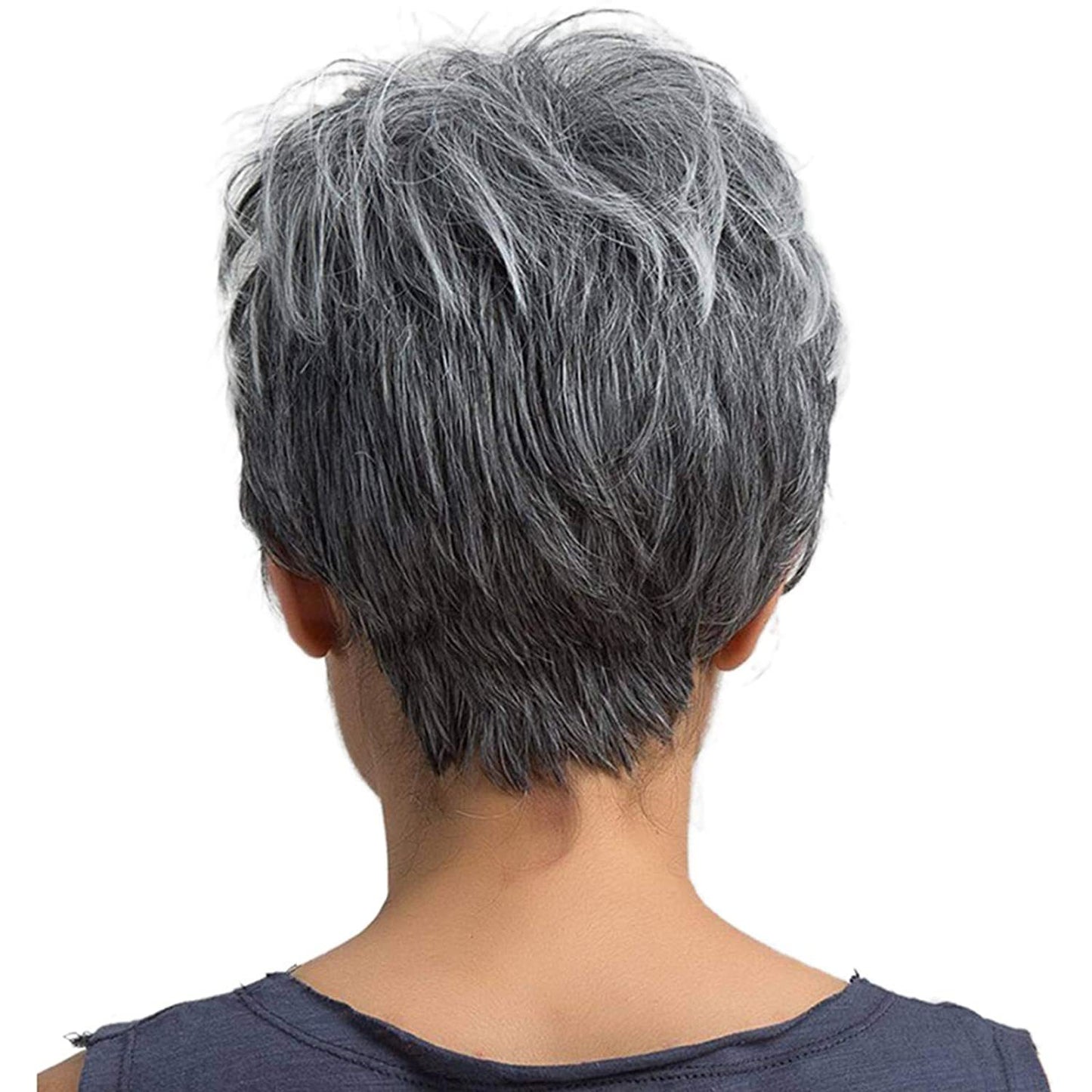 Gradient Silver Grey Chemical Fiber Wig Hovedbeklædning