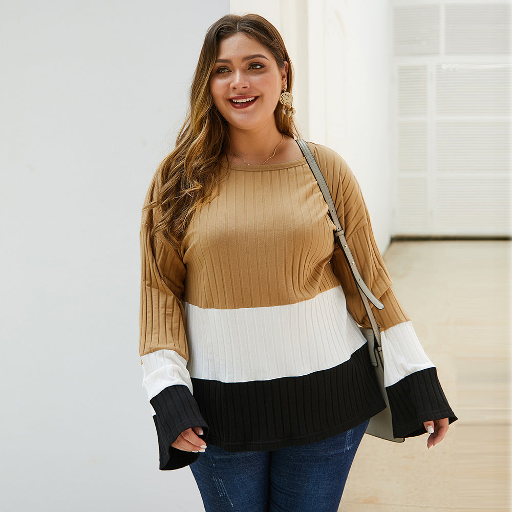 Langærmet splejset pullover top