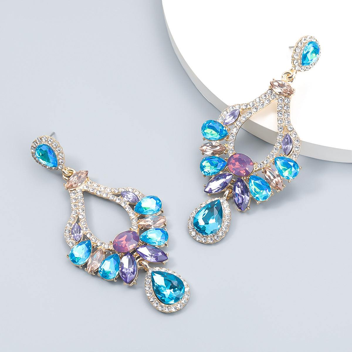 Alloy Diamond Geometric Earrings Earrings Female European And American Earrings