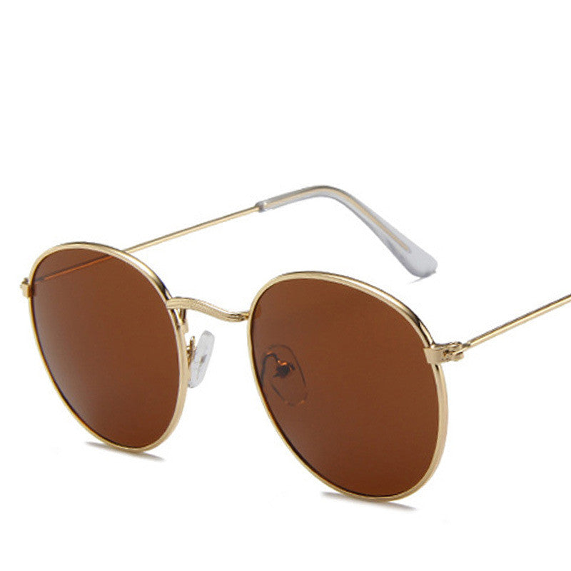 Round Frame Fashionable White Jingting Sunglasses