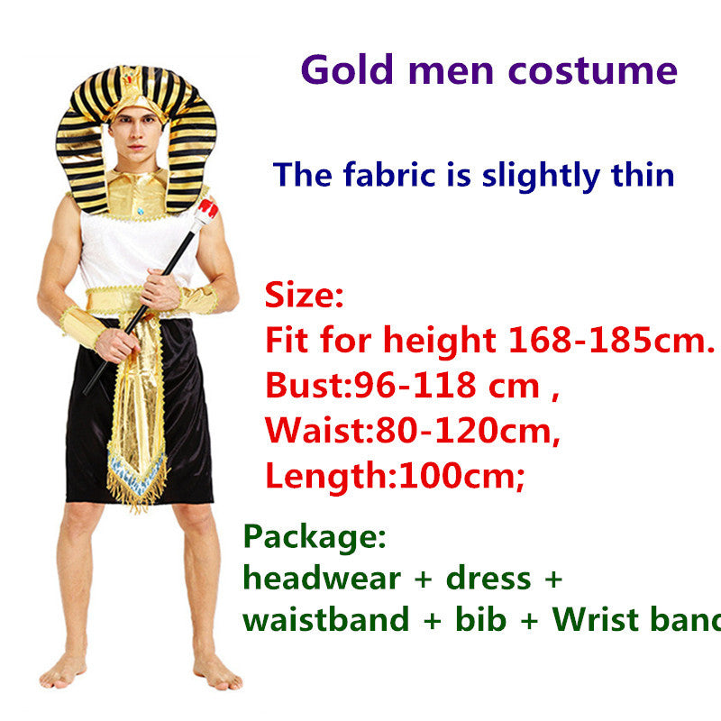 Carnival Party Exotic Cleopatra Cosplay Egyptian Pharaoh Costumes For Men Women Princess Christmas Party Dress