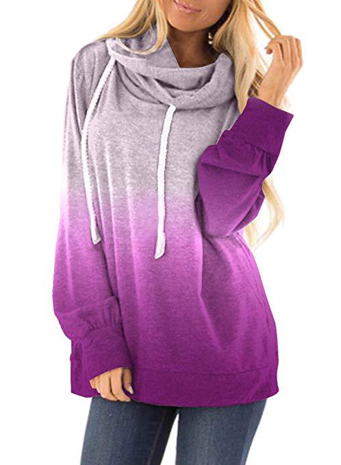 Two-colored fashion hoodies for women