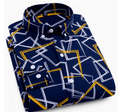 Men's long sleeve printed shirt