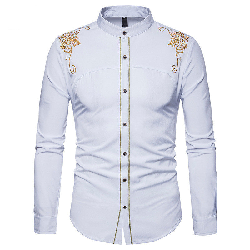 Court embroidered long sleeve shirt