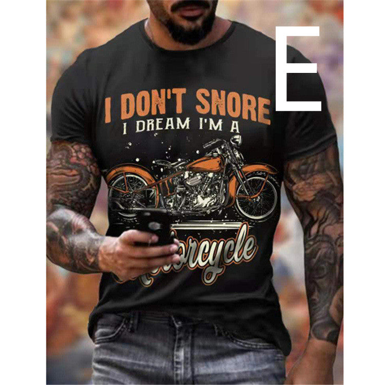 Man T-shirt Car Highway Motorcycle Hip Hop T-shirt