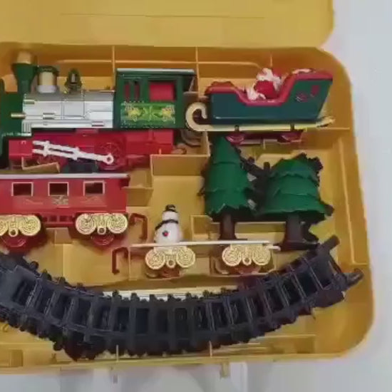 Christmas electric railcar train