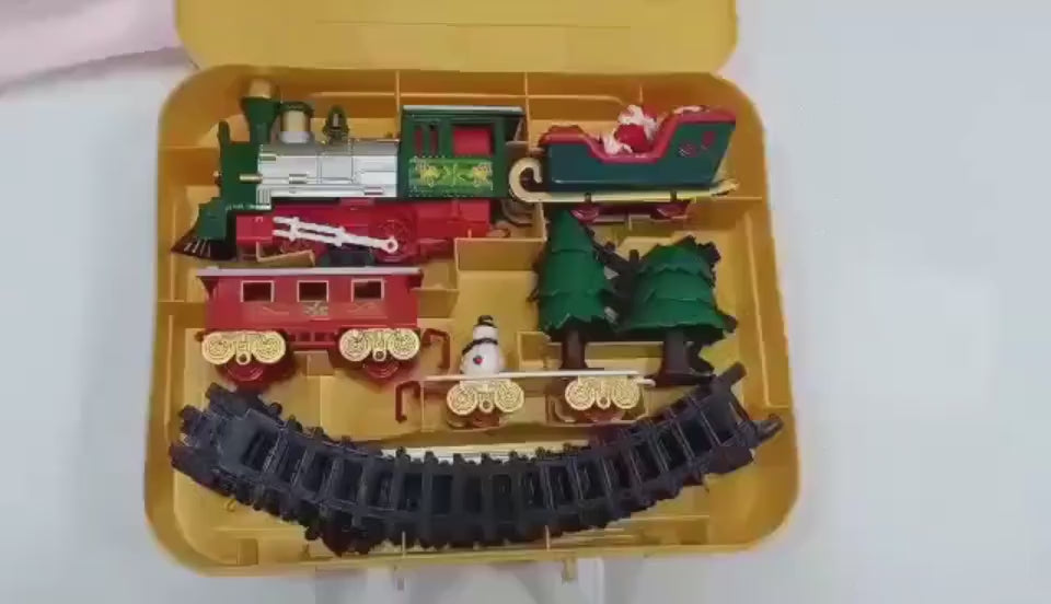 Christmas electric railcar train