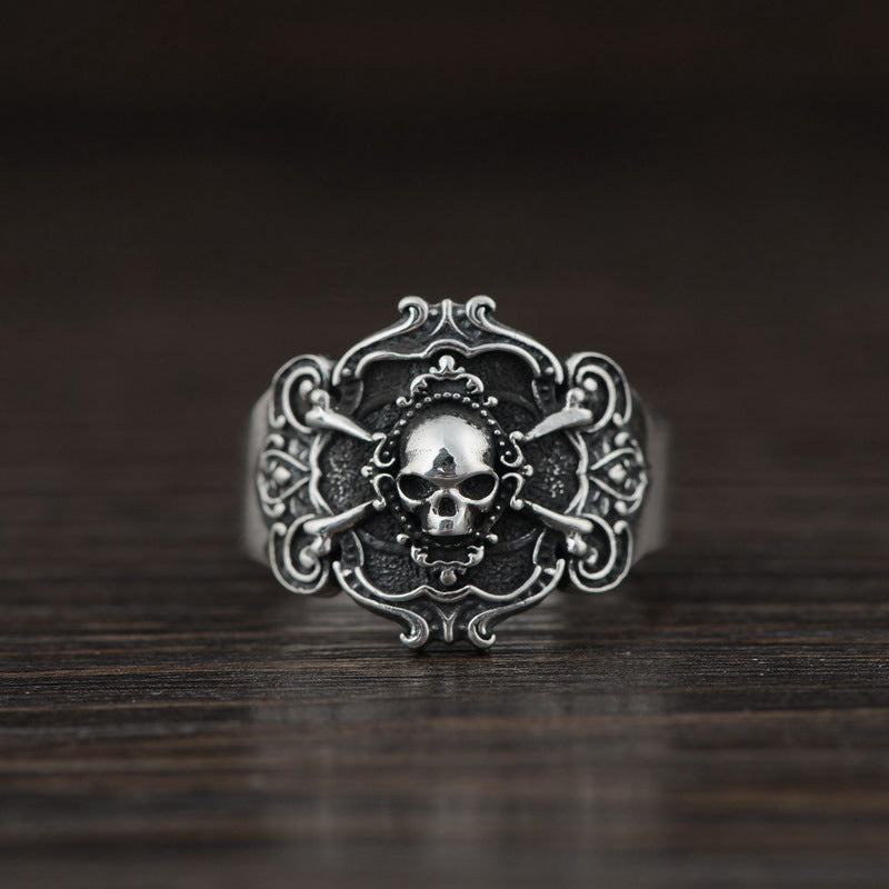 S925 Silver Vintage Men's Skull Ring