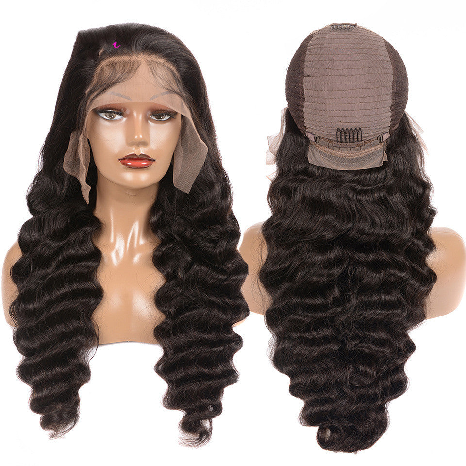 Human Hair Loose Deep Lace Frontal Wigs 13*4 Headgear
