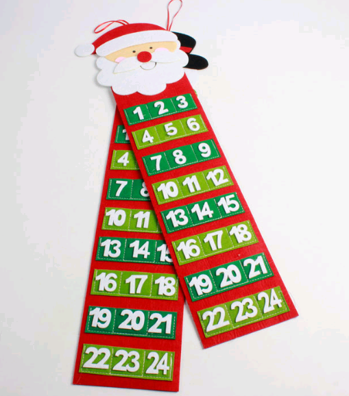 Christmas calendar pendant Christmas creative non-woven pendant Christmas countdown calendar