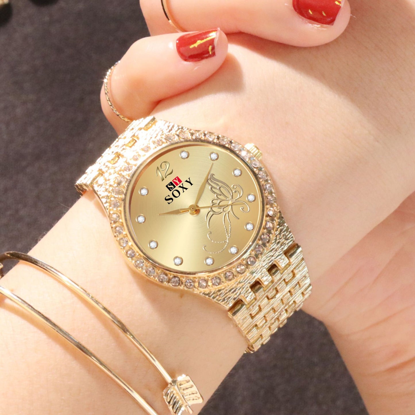 Flower Butterfly Exquisite  Casual Ladies Watch Female Clock