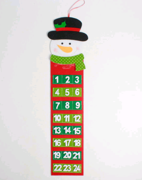 Christmas calendar pendant Christmas creative non-woven pendant Christmas countdown calendar