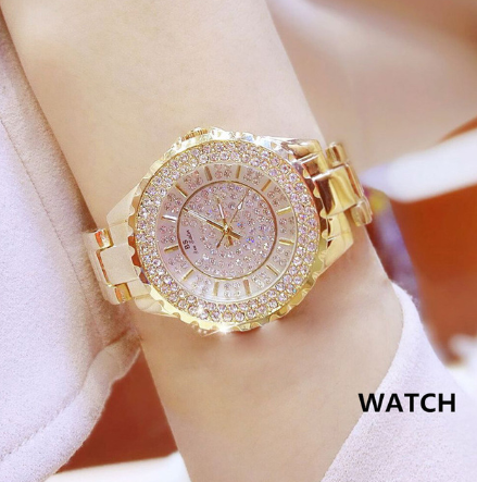 Hot new starry women's watch full brick automatic non-mechanical ladies watch student fashion watch waterproof