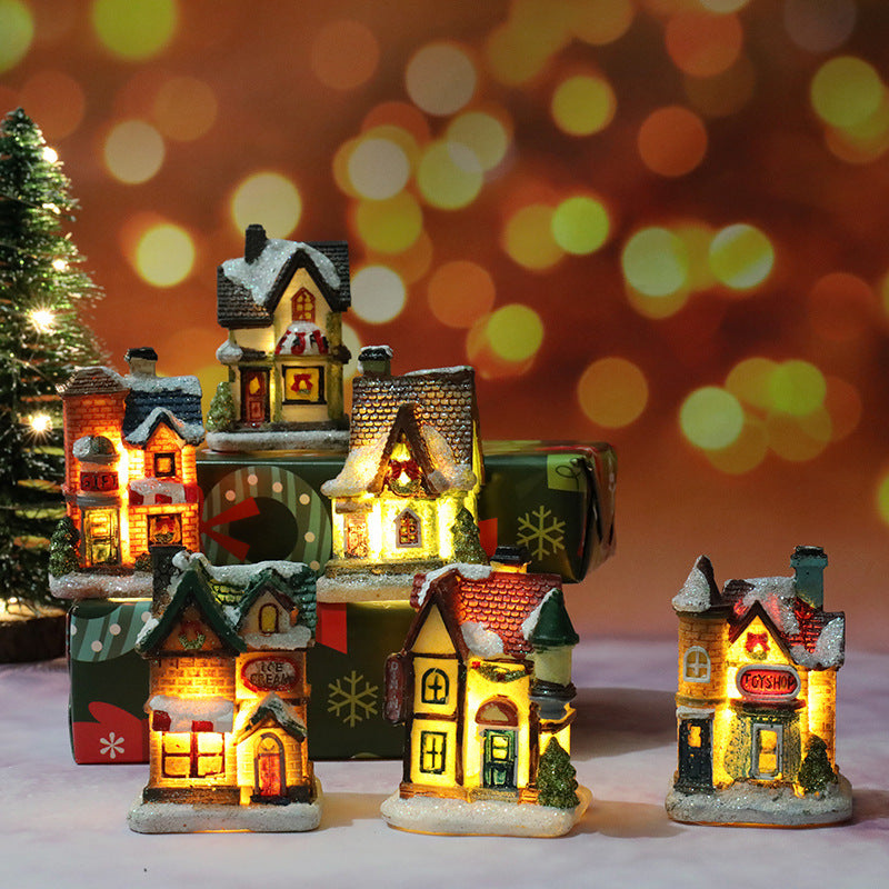 Christmas Decorations Micro Landscape Resin House