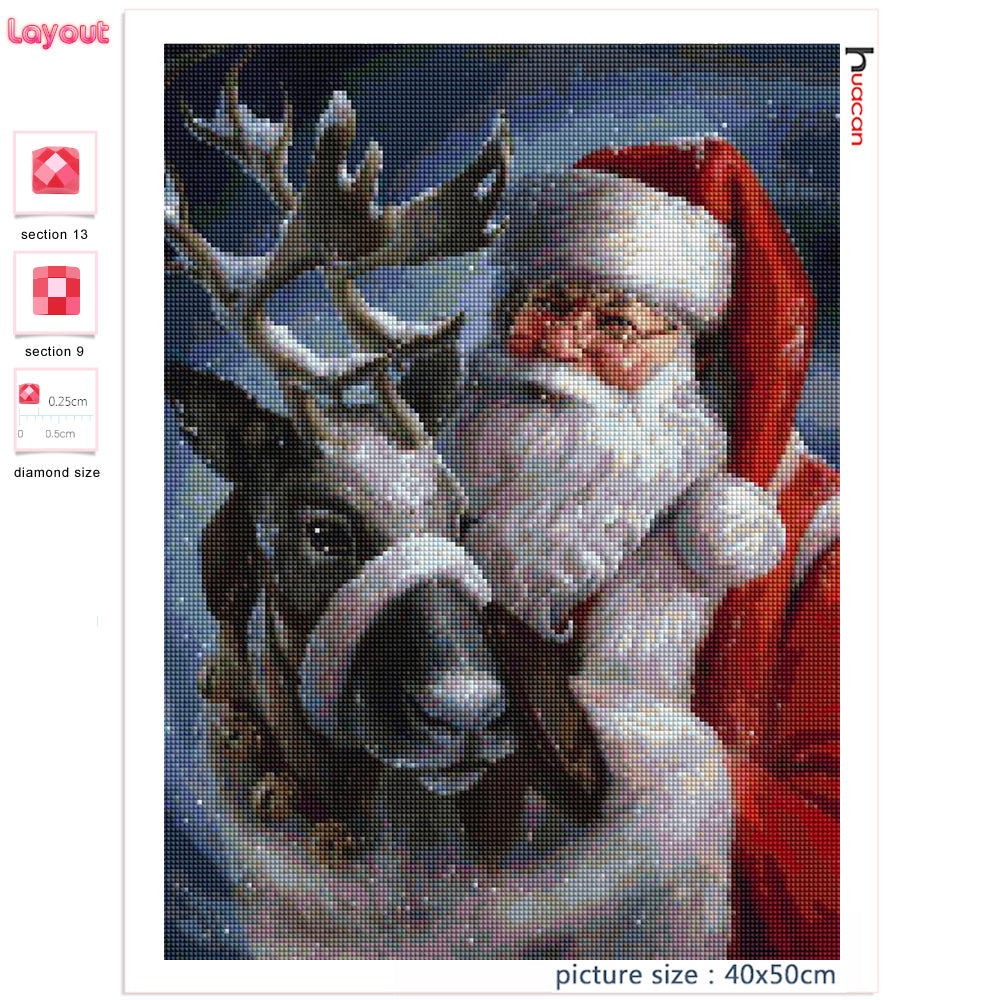 Diamond Painting Santa Deer Square Round 5d Diy Christmas Animal Embroidery Home Decoration