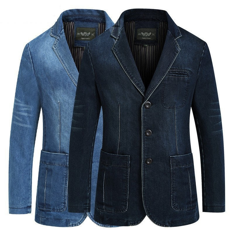 Denim wash blazer