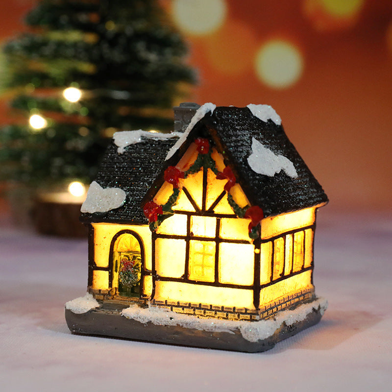 Christmas Decorations Micro Landscape Resin House