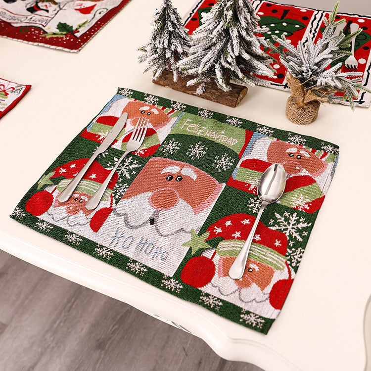 Christmas Placemat Family Table Atmosphere Decoration Supplies