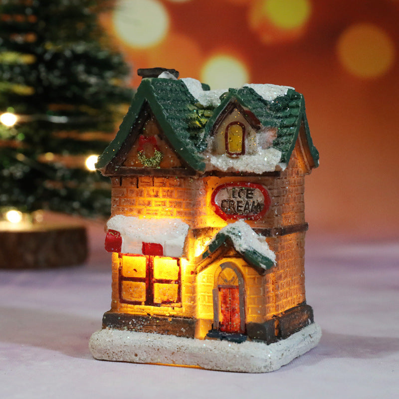 Christmas Decorations Micro Landscape Resin House