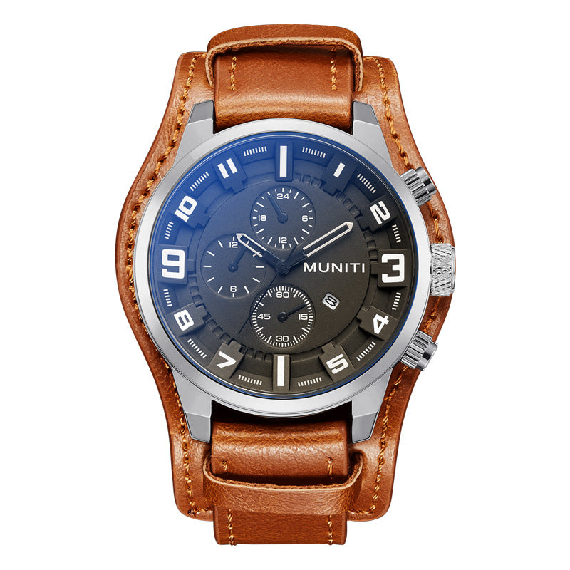 Men's Business Watch Quartz Watch Men's Belt Watch Waterproof Sports Watch