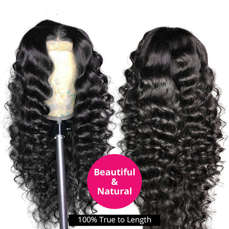 Human Hair Loose Deep Lace Frontal Wigs 13*4 Headgear