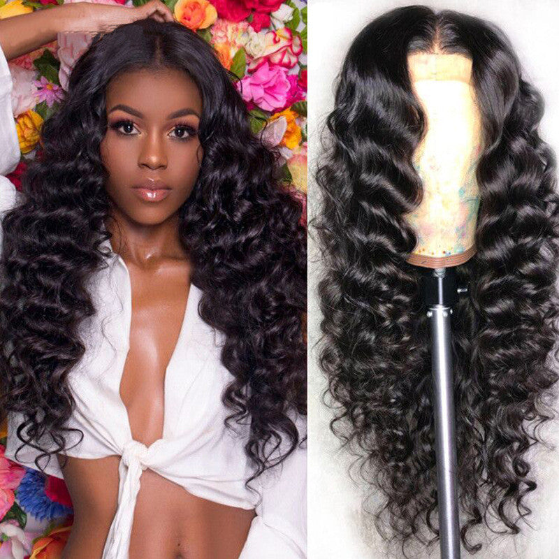 Human Hair Loose Deep Lace Frontal Wigs 13*4 Headgear