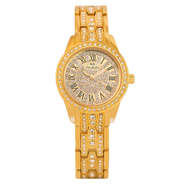 High-end linked watch full diamond female watch