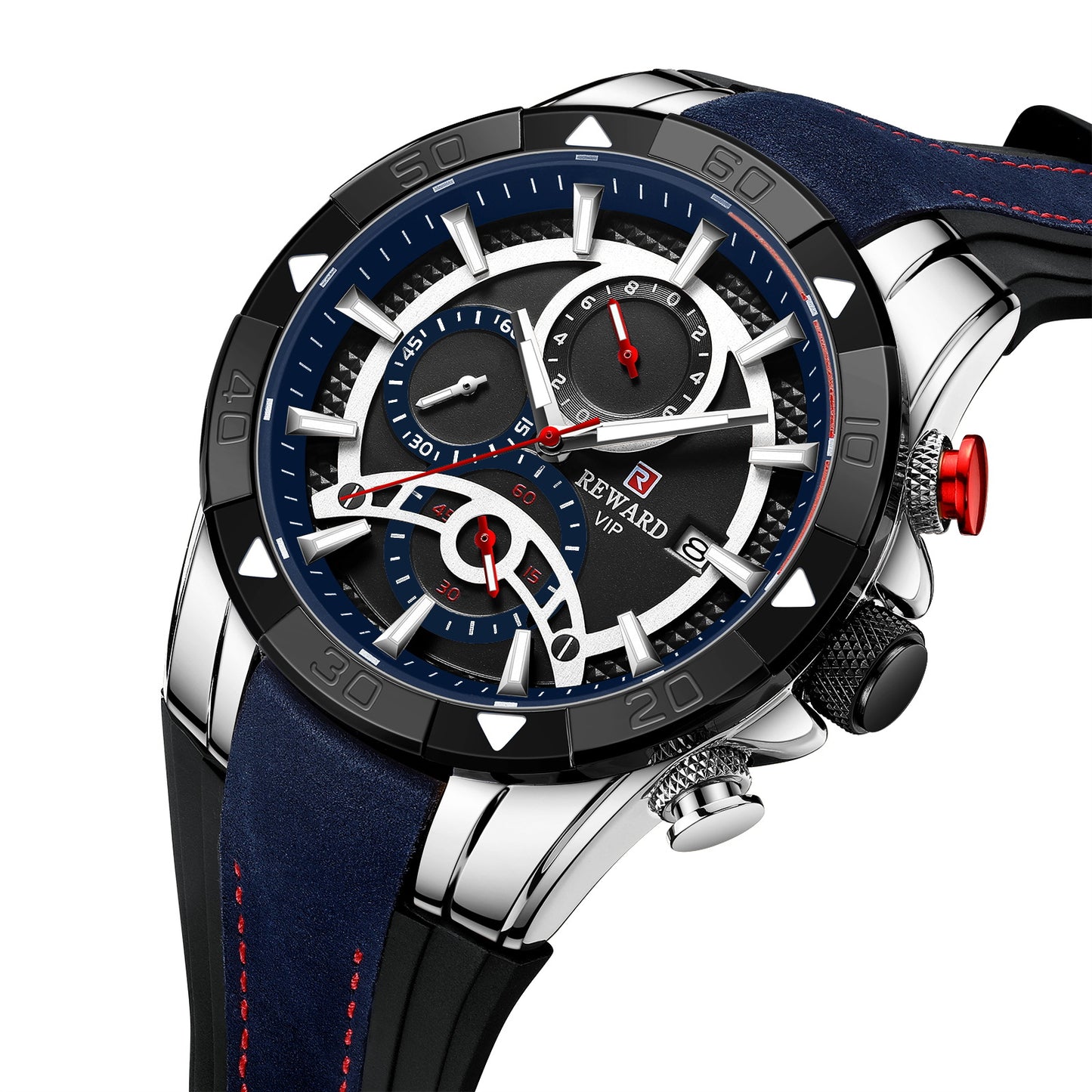 Men's Watch Calendar Watch Tape Quartz Watch Six-pin Watch Business Men's Watch