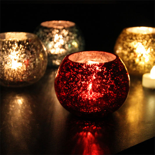 Christmas Glass Ball Candle Holder Decoration