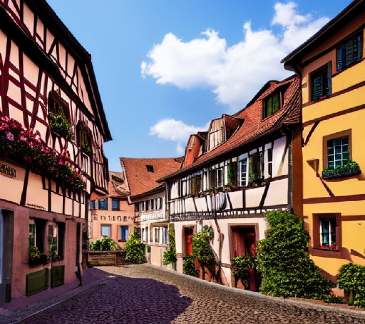 A street at Riquewihr, Alsace